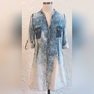 Ombre acid-washed A-line Midi dress. Medium. MP Jeans